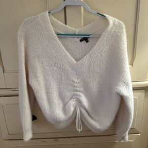 Kendall & Kylie Cream V-Neck Sweater